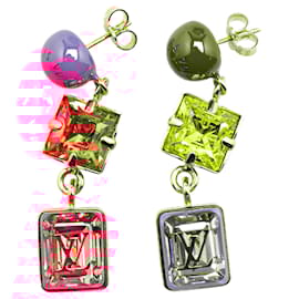 Louis Vuitton-LOUIS VUITTON Earrings T.  Crystal-Golden