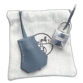 new Hermès Kelly Sellier bell and pull tab in tin 26cm with silver palladium lock Grey