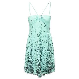 Vestido de seda estampada Emporio Armani Turquesa