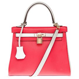 Hermès HERMES Kelly 25 Bag in Red Leather - 102545 Red