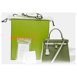 Hermès-Sac HERMES Kelly 25 en Cuir Rouge - 102545-Rouge