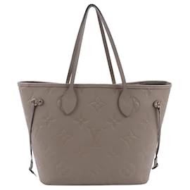 Louis Vuitton-Bolsa Neverfull MM em Monogram Empreinte Louis Vuitton em taupe M45686-Bege
