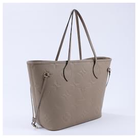 Louis Vuitton-Bolsa Neverfull MM em Monogram Empreinte Louis Vuitton em taupe M45686-Bege