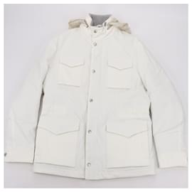 Autre Marque-Eleventy White Quilted Down Jacket, Size 48-Other
