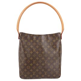 Louis Vuitton-Louis Vuitton Monogram Canvas Looping GM Shoulder Bag M51145-Brown