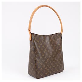 Louis Vuitton-Louis Vuitton Monogram Canvas Looping GM Shoulder Bag M51145-Brown