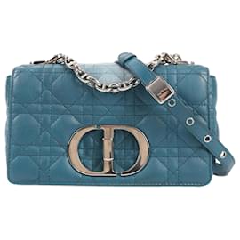 Dior-Christian Dior Caro Leather Chain Shoulder Bag in Blue-Blue