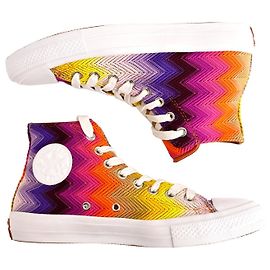 Sneaker alte Converse x Missoni All Star con gradiente zig zag multicolore Bianco Multicolore