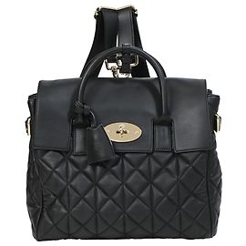 Mulberry Cara Delevigne Quilted Medium Backpack in Black Leather Black