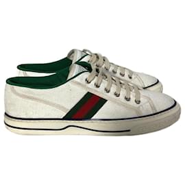 Gucci-Tênis Gucci Tennis 1977 Mini GG em lona branca-Branco,Cru
