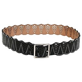 Cintura decorata Alaïa in pelle nera Nero