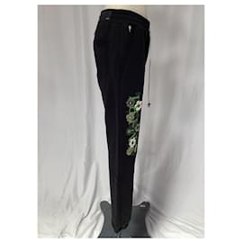 Amiri- Amiri Logo-Embroidered Sweatpants in Black Cotton-Black