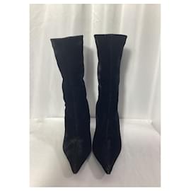 Balenciaga- Balenciaga Sock Ankle Boots in Black Velvet-Black