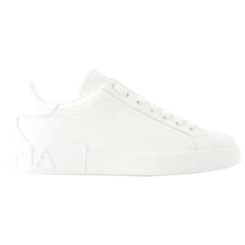 Dolce & Gabbana-Portofino Sneakers - Dolce&Gabbana - Leather - White-White