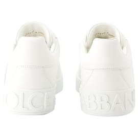 Dolce & Gabbana-Portofino Sneakers - Dolce&Gabbana - Leather - White-White