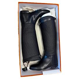 Hermès-HERMES Boots T.EU 37 Leather-Black