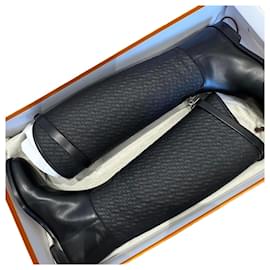 Hermès-HERMES Boots T.EU 37 Leather-Black