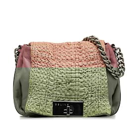 Céline-Celine Pink and Purple Leather Shoulder Bag-Pink,Purple