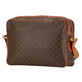 Céline-Celine Macadam Shoulder Bag-Brown