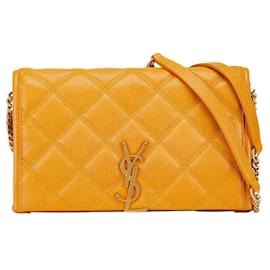 Yves Saint Laurent-Yves Saint Laurent Cassandra Quilted Chain Shoulder Bag-Brown,Camel