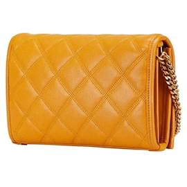 Yves Saint Laurent-Yves Saint Laurent Cassandra Quilted Chain Shoulder Bag-Brown,Camel