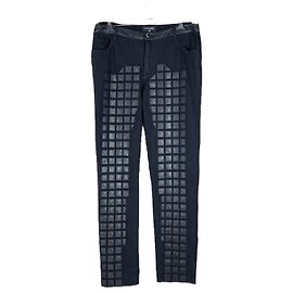 Chanel Pantaloni in Pelle Mosaico della Runway da 3$ Nero
