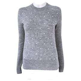 Chanel-Chanel New Pearl Embellished Grey Jumper 34 FR-Grey