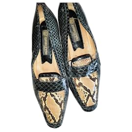 Autre Marque Bertini Python Loafer Blau Größe 38 Blau