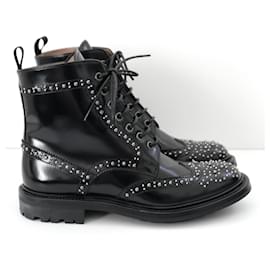 Church's-Church’s Angelina Met. 2 Studded Lace Up Ankle Boots-Black