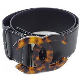 Cinturón negro estándar de Chanel Negro