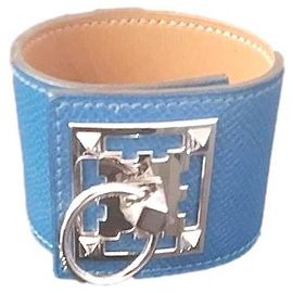Hermès Kelly Dog Bracelet Blue Lambskin M Blue