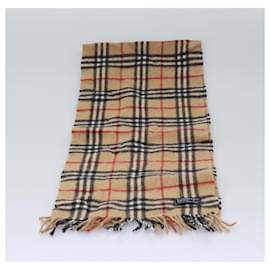 Autre Marque-Burberrys Nova Check Scarf Wool Beige Auth am7660-Beige