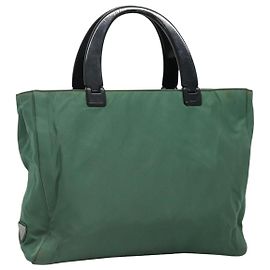 PRADA Sac à main en nylon vert Auth th5642 Vert