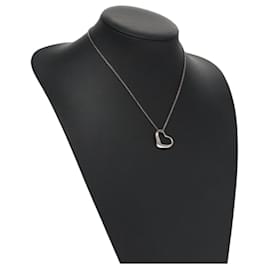Autre Marque-TIFFANY&Co. Open Heart Necklace Ag925 Silver Auth 114130-Silvery