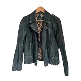 Dolce & Gabbana-Biker jackets-Dark green