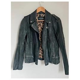 Dolce & Gabbana-Biker jackets-Dark green