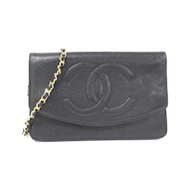 Chanel-Chanel Timeless CC Line 05281 Chain Wallet-Black