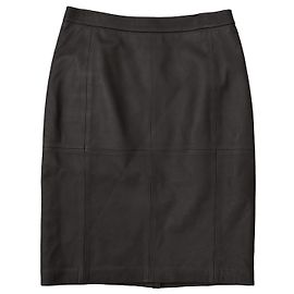 Jupe midi en cuir Jaeger London noire taille M Noir