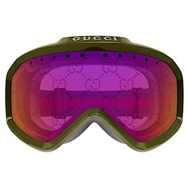 Gucci-maschera sci GUCCI - GG1210S - SHINY SOLID DARK GREEN - INJECTION-Pink,Dark green