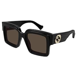 Gucci-sunglasses GUCCI - GG1307S - SHINY SOLID BLACK - RECYCLED ACETATE-Black