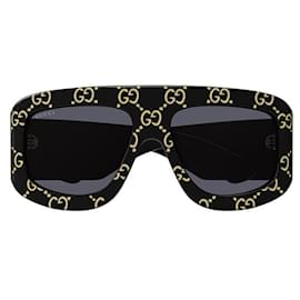 Gucci-GUCCI - GG0983S - PRETO SÓLIDO BRILHANTE - ACETATO RECICLADO-Preto