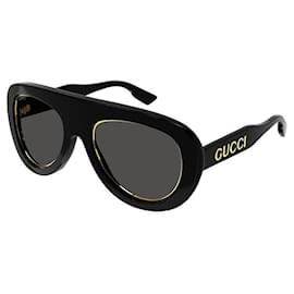 Gucci-GUCCI - GG1152S - PRETO SÓLIDO BRILHANTE - ACETATO-Preto