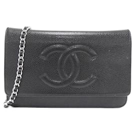 Chanel-Chanel Timeless CC Line 48654 Chain Wallet-Black
