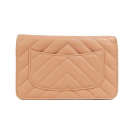 Chanel-Chanel Timeless Classic Line 33814 Chain Wallet-Pink