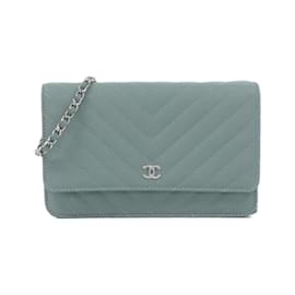Chanel-Chanel Timeless Classic Line 33814 Chain Wallet-Blue