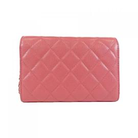 Chanel-Chanel Timeless Classic Line 84512 Chain Wallet-Pink
