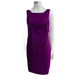 Marchesa Lila Seidenkleid mit Drapierung Lila
