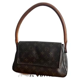 Louis Vuitton-Louis Vuitton Monogram Mini Looping M51147 Handbag (with box)-Brown