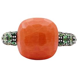 Pomellato-Pomellato 'Capri' ring in rose gold, coral, and tsavorites.-Other