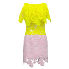 Autre Marque-Maticevski Yellow Iridescent Lace Azalea Dress-Yellow